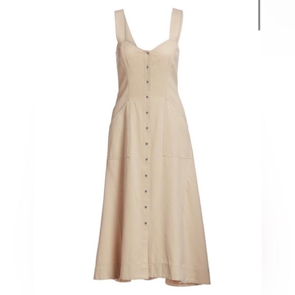 A.L.C beige snap button sleeveless dress - Picture 3 of 6